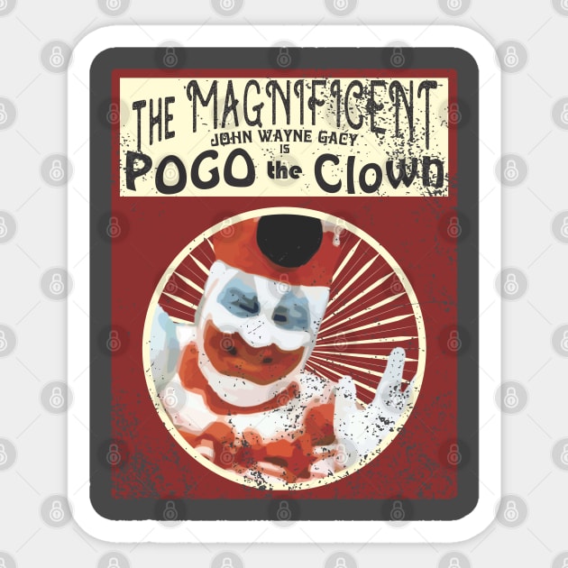 John Wayne Gacy Pogo The Clown - Serial Killers - True Crime Sticker by Renegade Rags